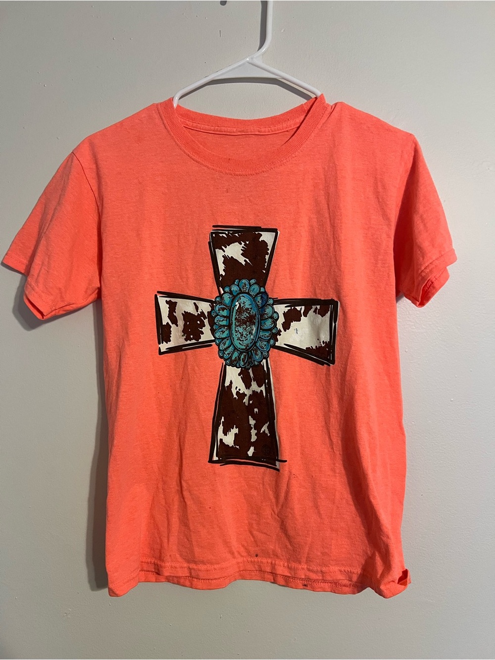 Girly Girl Originals Youth Girl’s T-Shirt Size Large Western Print Short Sleeve